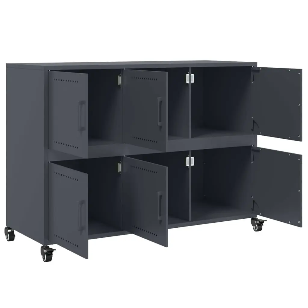 Anthracite Sideboard Storage Cabinet on Wheels