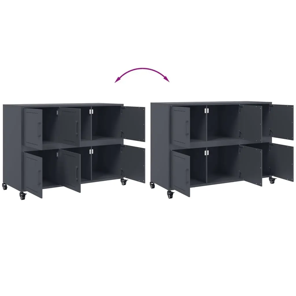 Anthracite Sideboard Storage Cabinet on Wheels