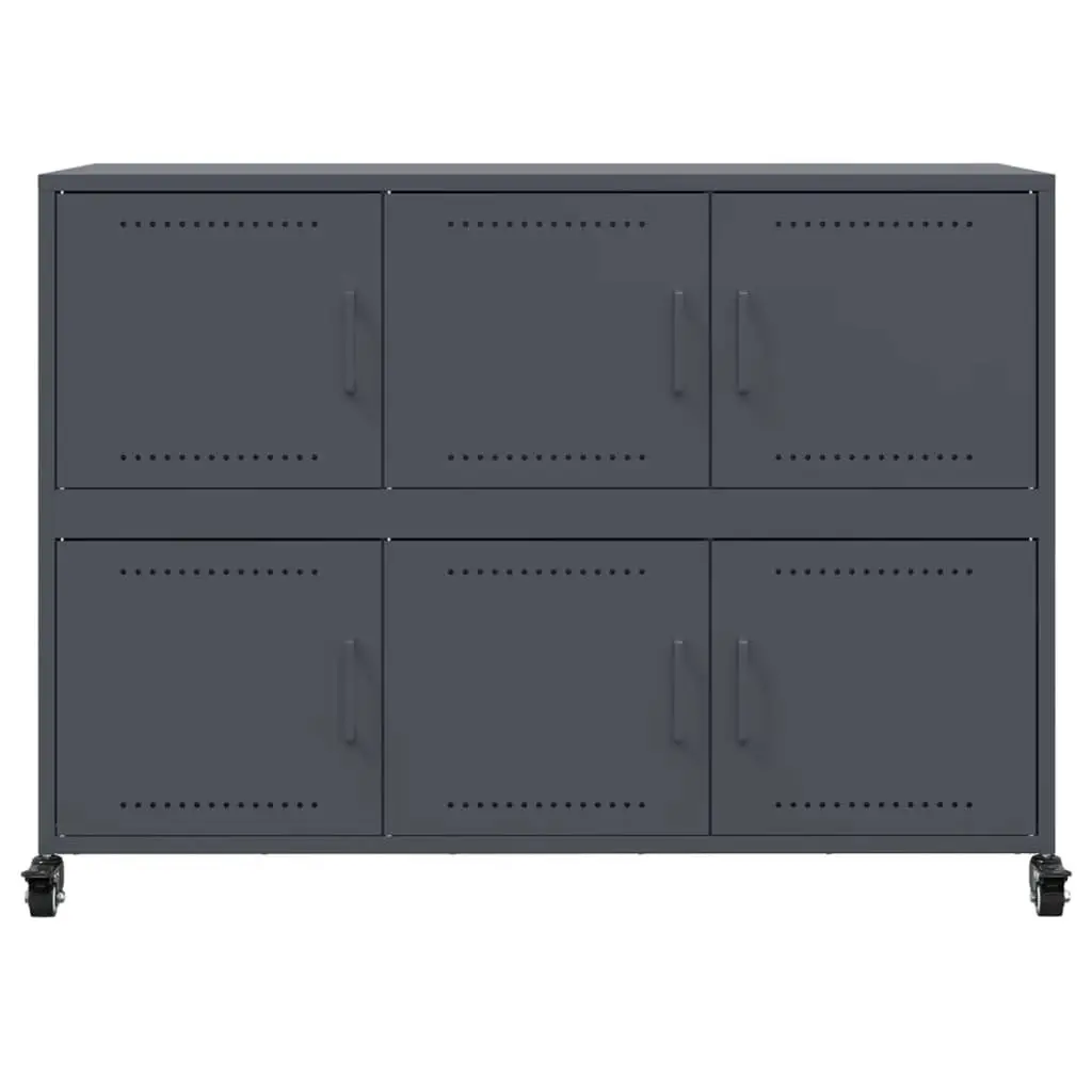 Anthracite Sideboard Storage Cabinet on Wheels
