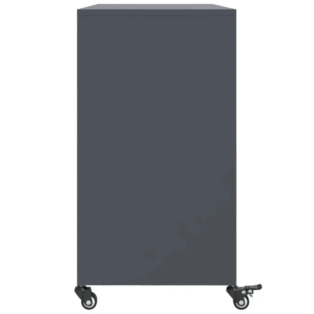 Anthracite Sideboard Storage Cabinet on Wheels