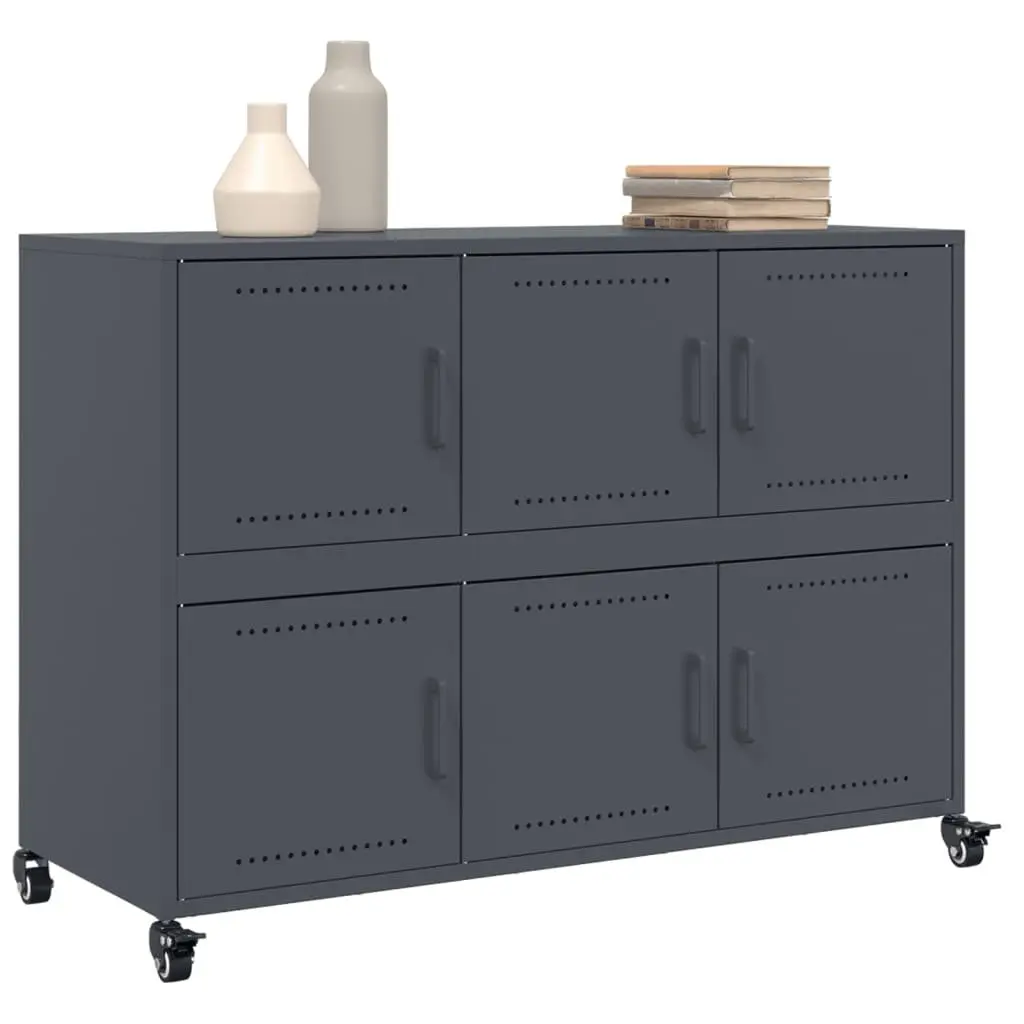 Anthracite Sideboard Storage Cabinet on Wheels