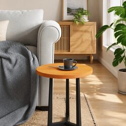 Round Solid Pinewood Table Top Brown Ø40cm