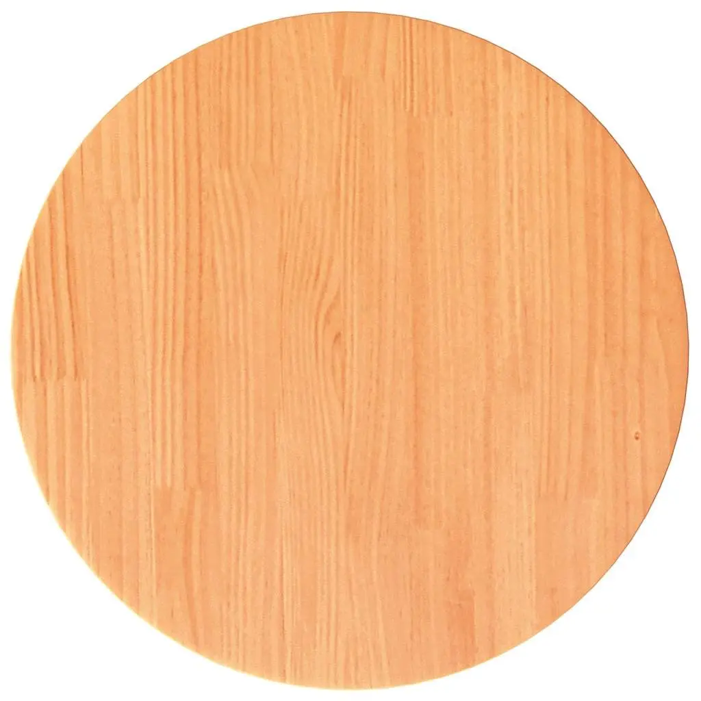 Solid Pinewood Round Table Top Brown 40cm Wax Finish Indoor Furniture