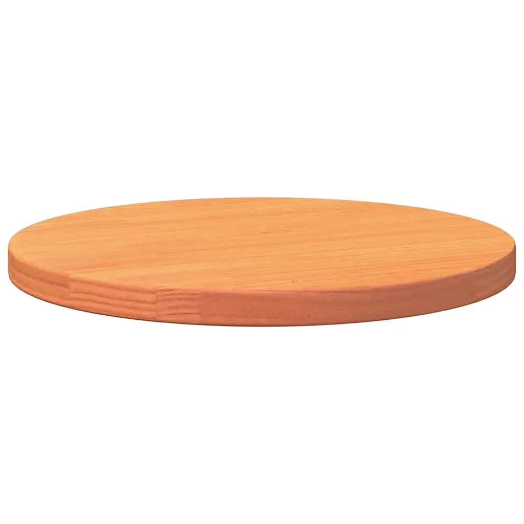 Solid Pinewood Round Table Top Brown 40cm Wax Finish Indoor Furniture