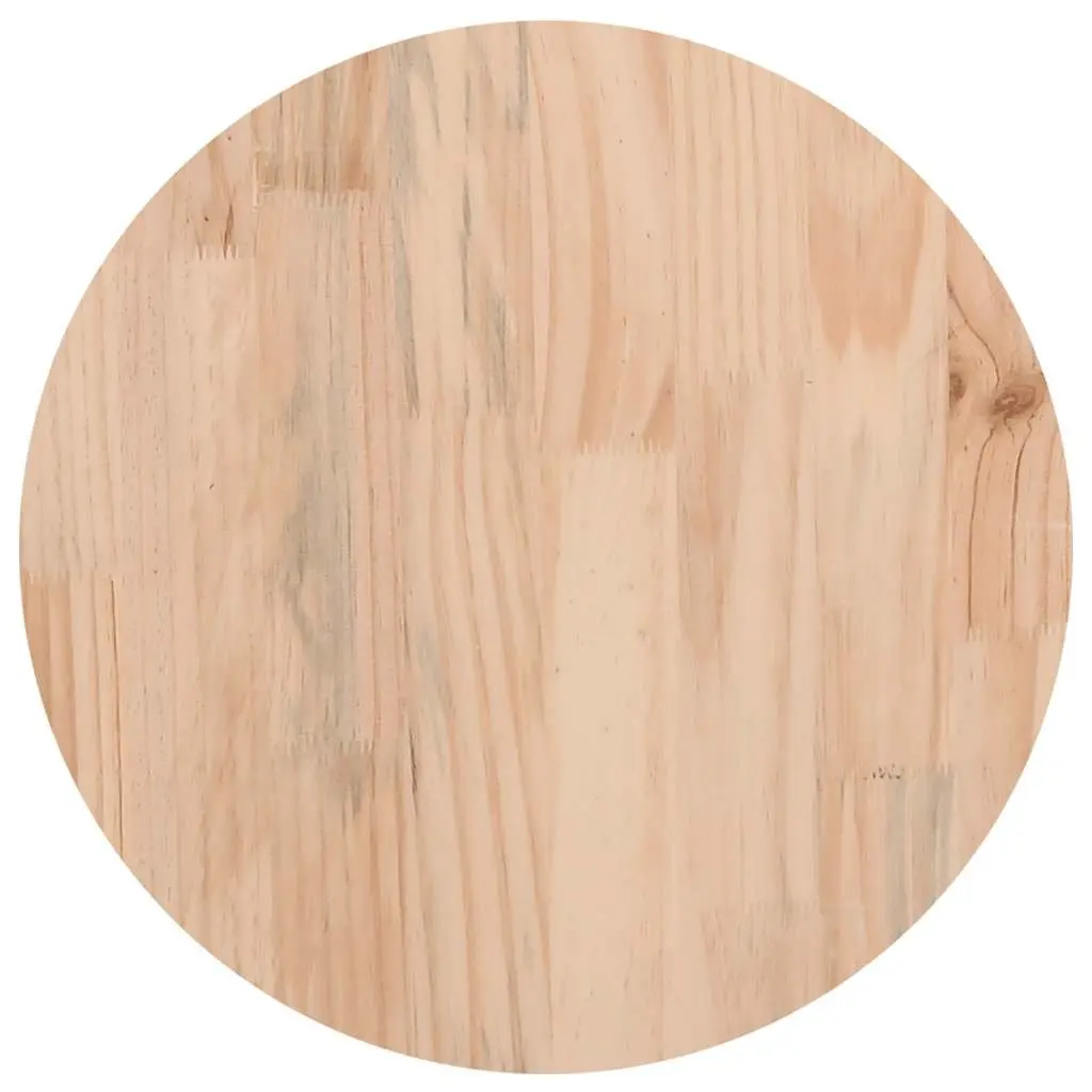 Solid Pinewood Round Table Top Brown 40cm Wax Finish Indoor Furniture
