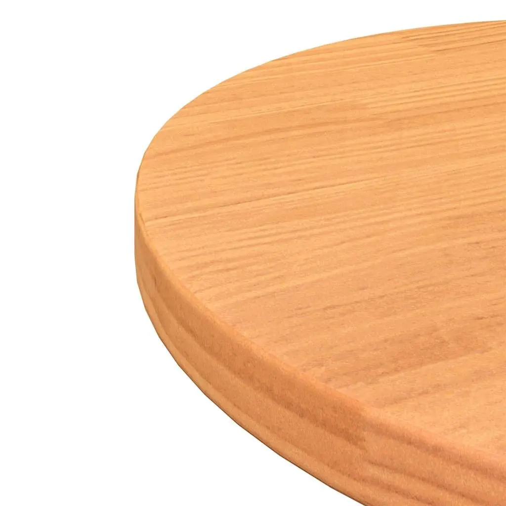 Solid Pinewood Round Table Top Brown 40cm Wax Finish Indoor Furniture