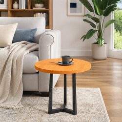 Solid Pine Wood Round Dining Table Top in Brown