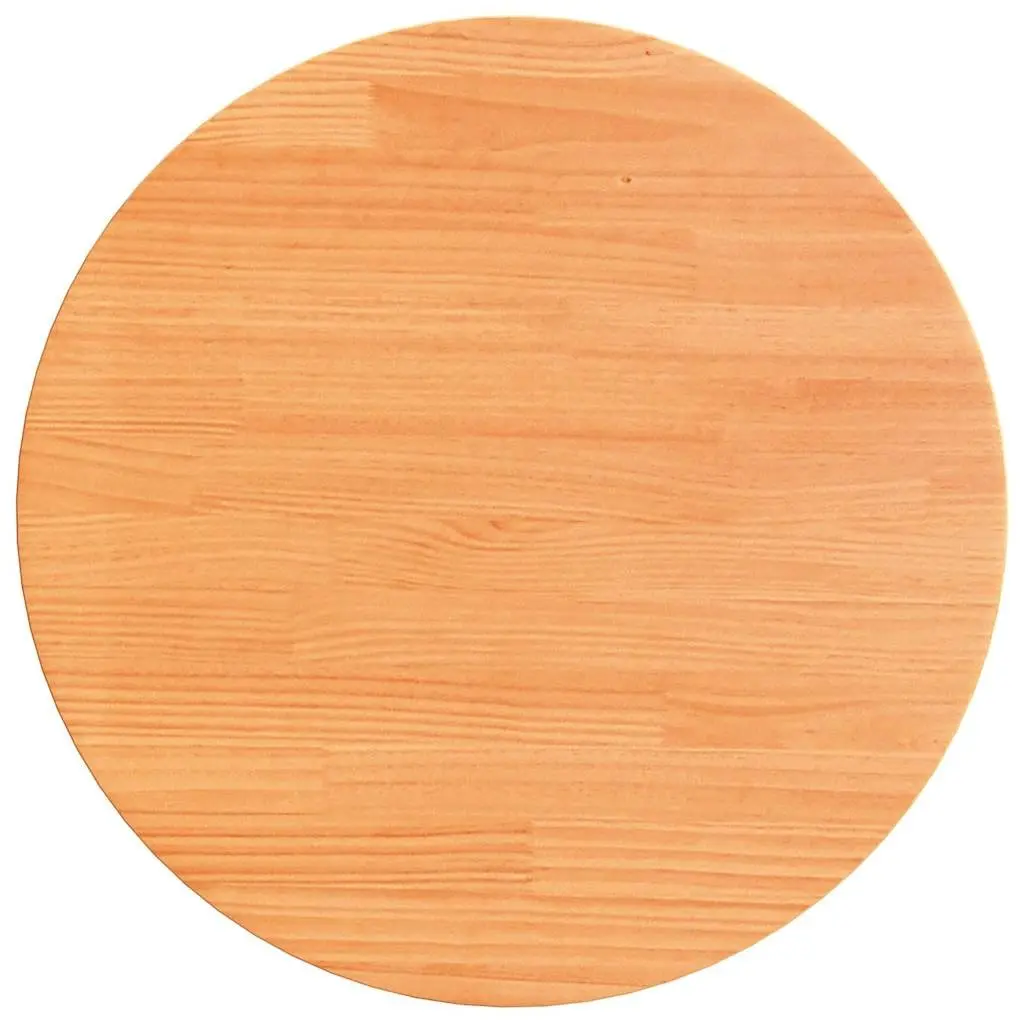 Round Wooden Table Top Brown 50 cm Solid Pine Wood Dining Kitchen Furniture Surface