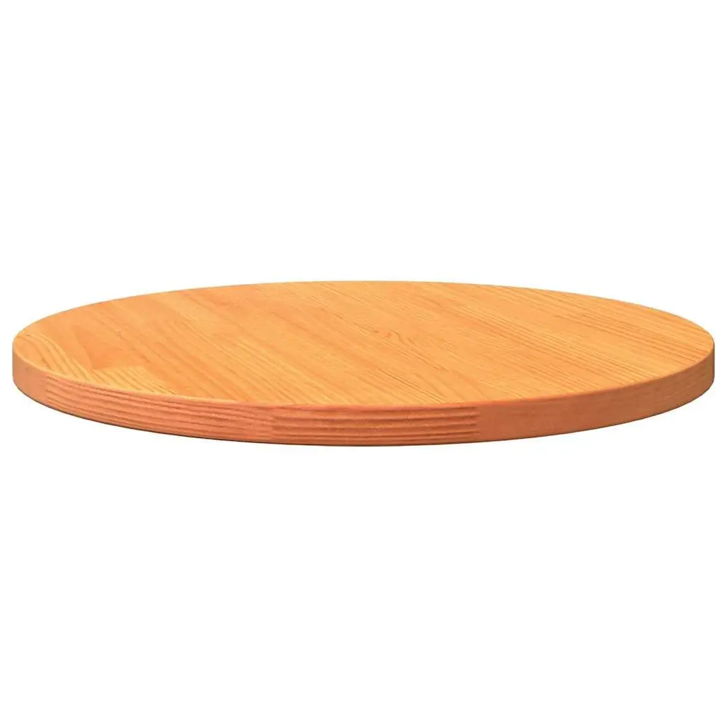 Round Wooden Table Top Brown 50 cm Solid Pine Wood Dining Kitchen Furniture Surface