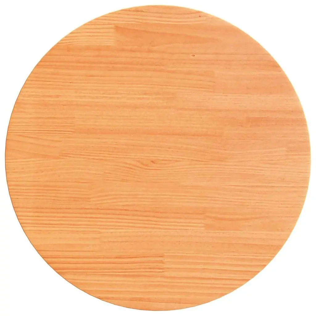 Round Wooden Table Top Brown Ø60cm Solid Pinewood