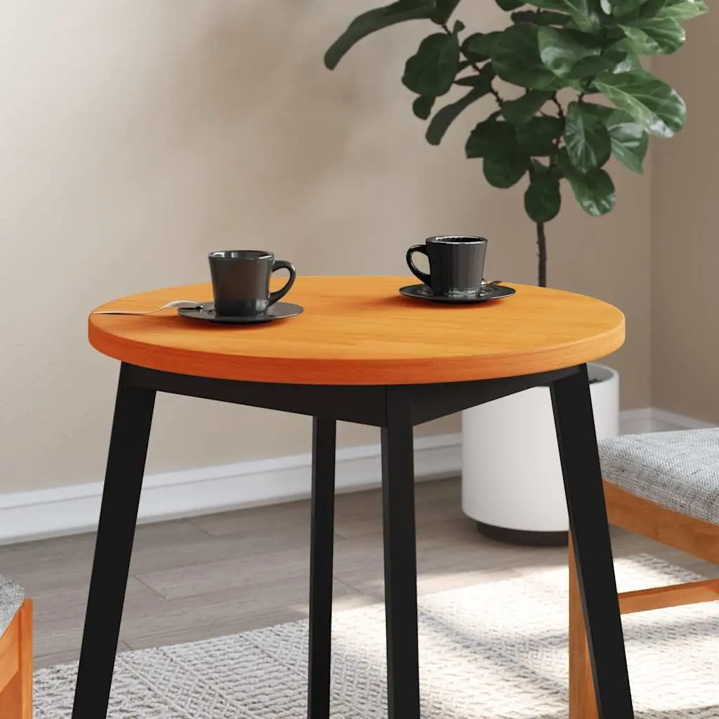Round Wooden Table Top Brown Ø60cm Solid Pinewood