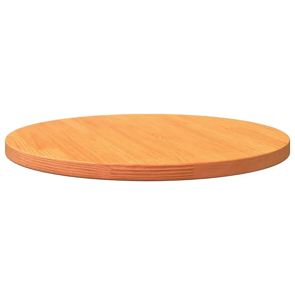 Round Wooden Table Top Brown Ø60cm Solid Pinewood