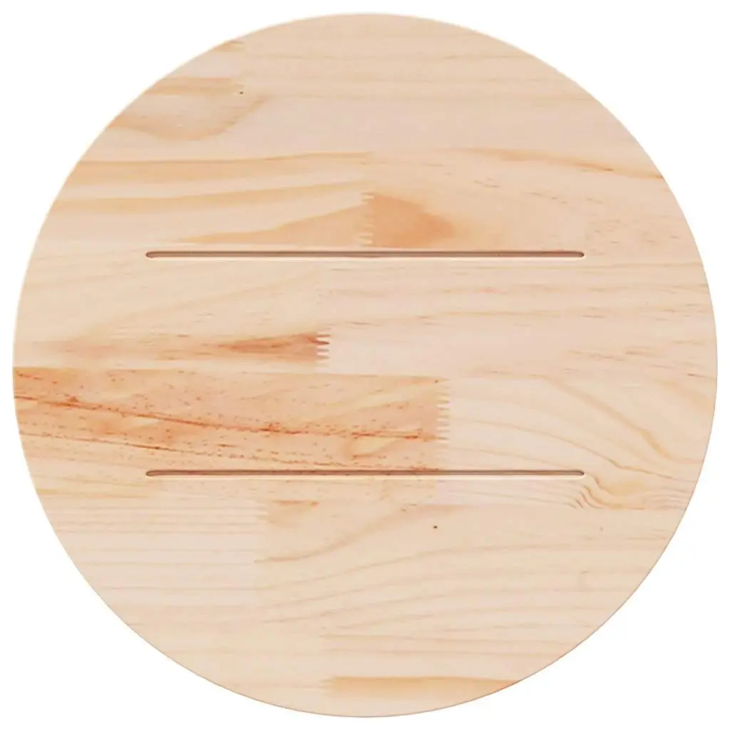 Round Wooden Table Top Brown Ø60cm Solid Pinewood