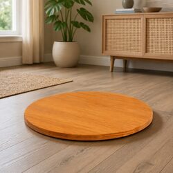 Brown Solid Pine Round Table Top for Cozy Spaces