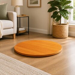 Brown Solid Pine Wood Round Table Top Ø80cm