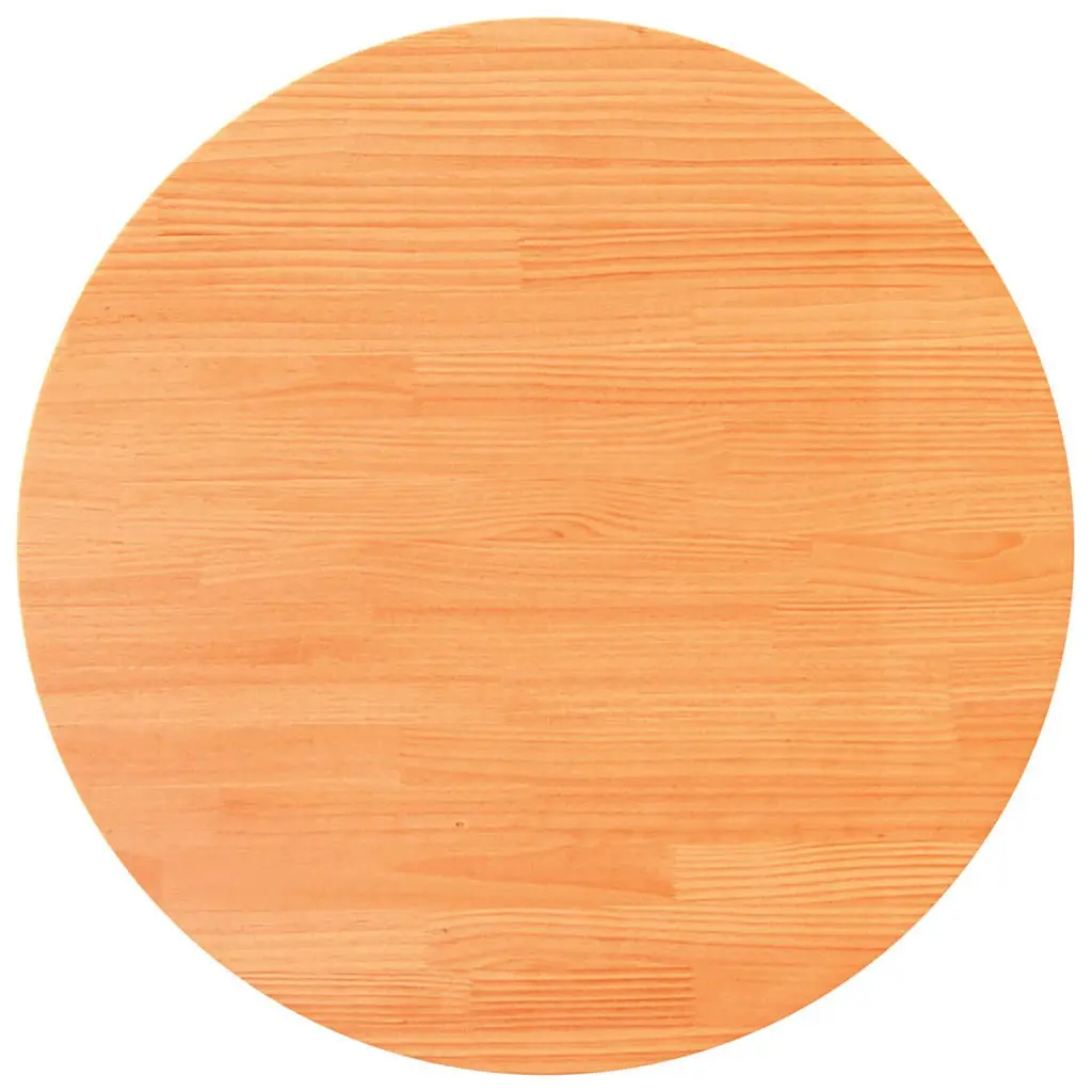 Brown Solid Pine Wood Round Table Top Ø80cm