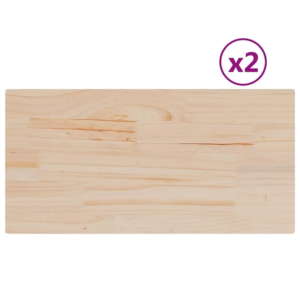 Rectangular Solid Wood Pine Table Top Brown Rustic 90x45x1.7cm