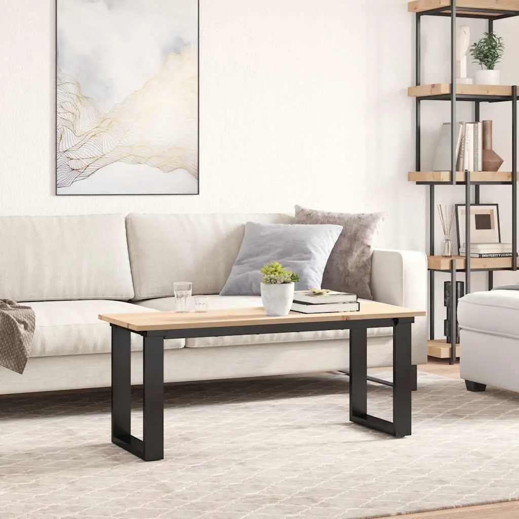 Rectangular Solid Pine Wood Table Top 110x40cm Rustic Brown