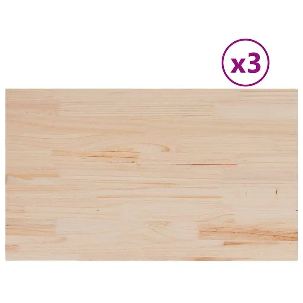 Wooden Table Tops Rectangular 80x47x1.7 cm Solid Pine Dining Kitchen Furniture 3 Piece