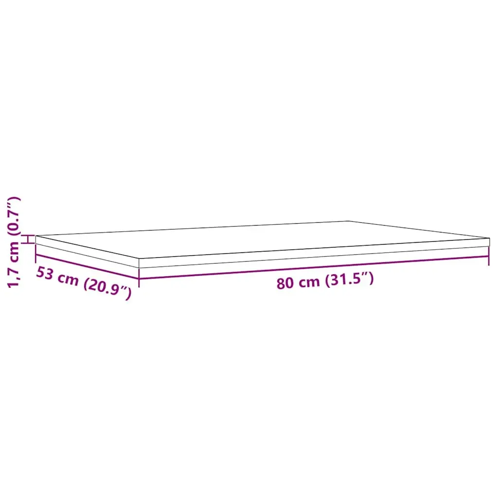 Rectangular Pine Wood Table Tops 80x53cm Replacement Set of 3