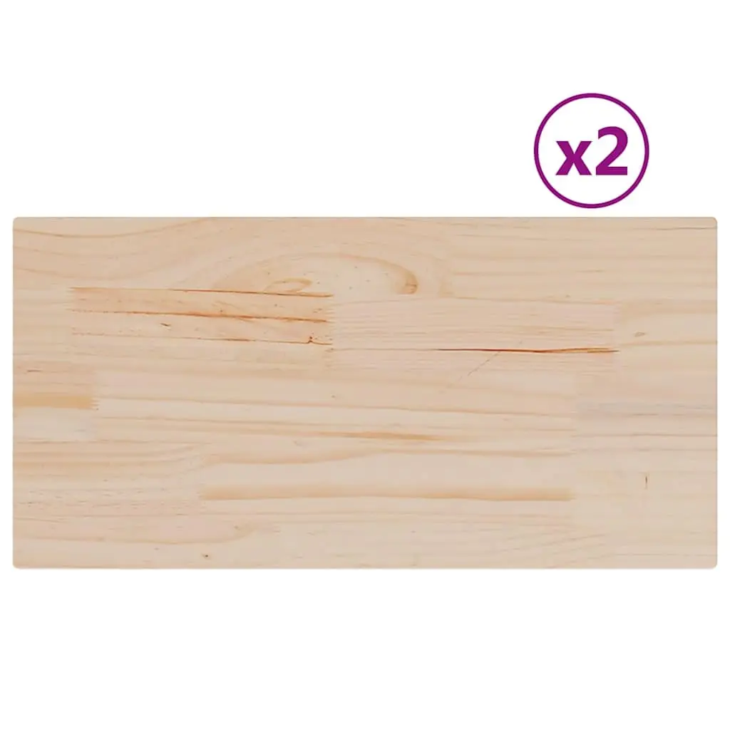 Wooden Table Tops Rectangular 60x30x2.5 cm Solid Pine Brown 2 pcs
