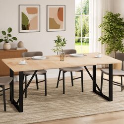 Set of 4 Rectangular Brown Solid Pine Table Tops 100x50cm