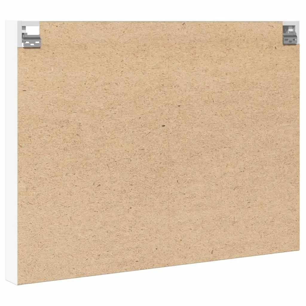 Vitrine Cabinet Wall Mounted White Floating Shelf Storage Display Ledge Engineered Wood 100cm W x 8.5cm D x 75cm H