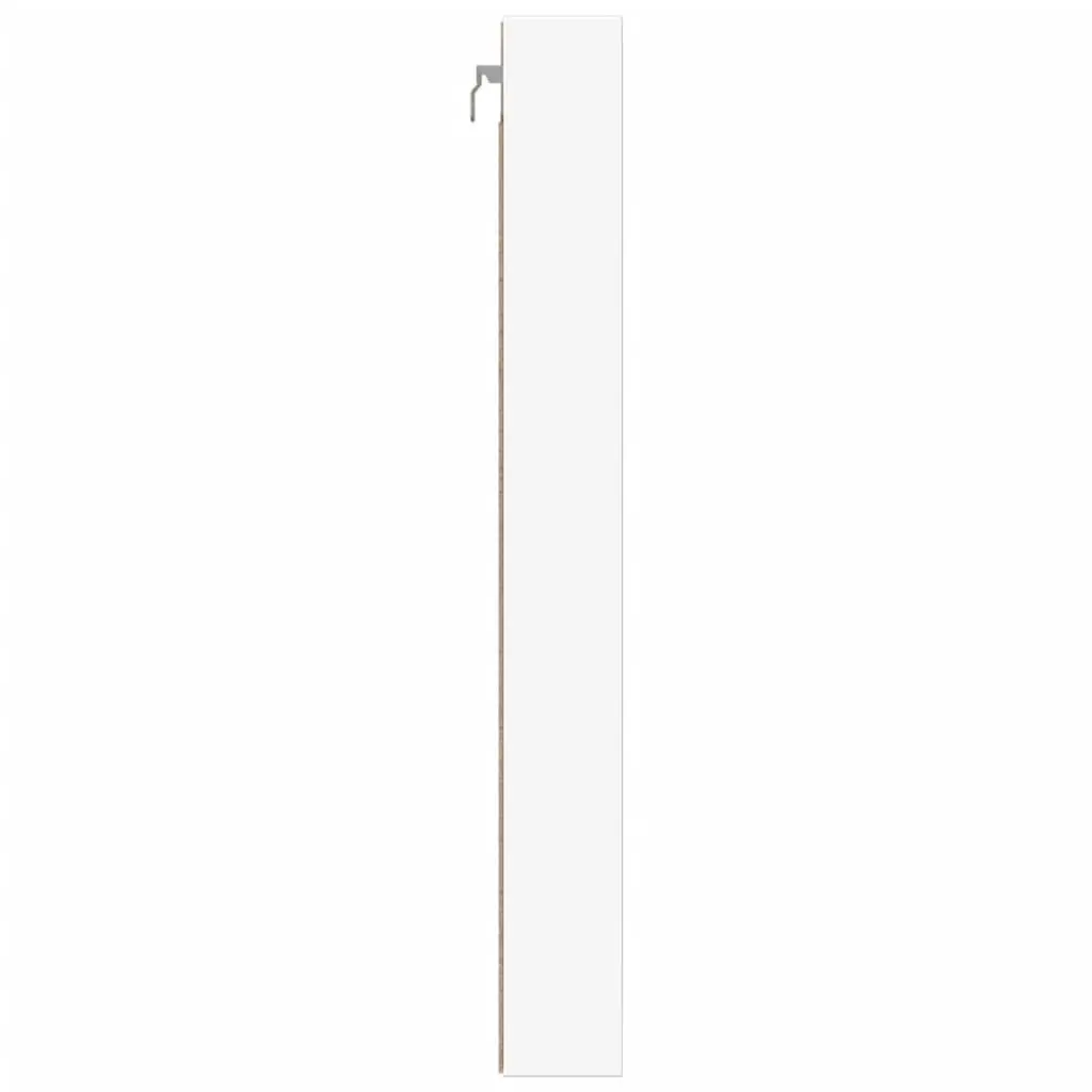 Vitrine Cabinet Wall Mounted White Floating Shelf Storage Display Ledge Engineered Wood 100cm W x 8.5cm D x 75cm H