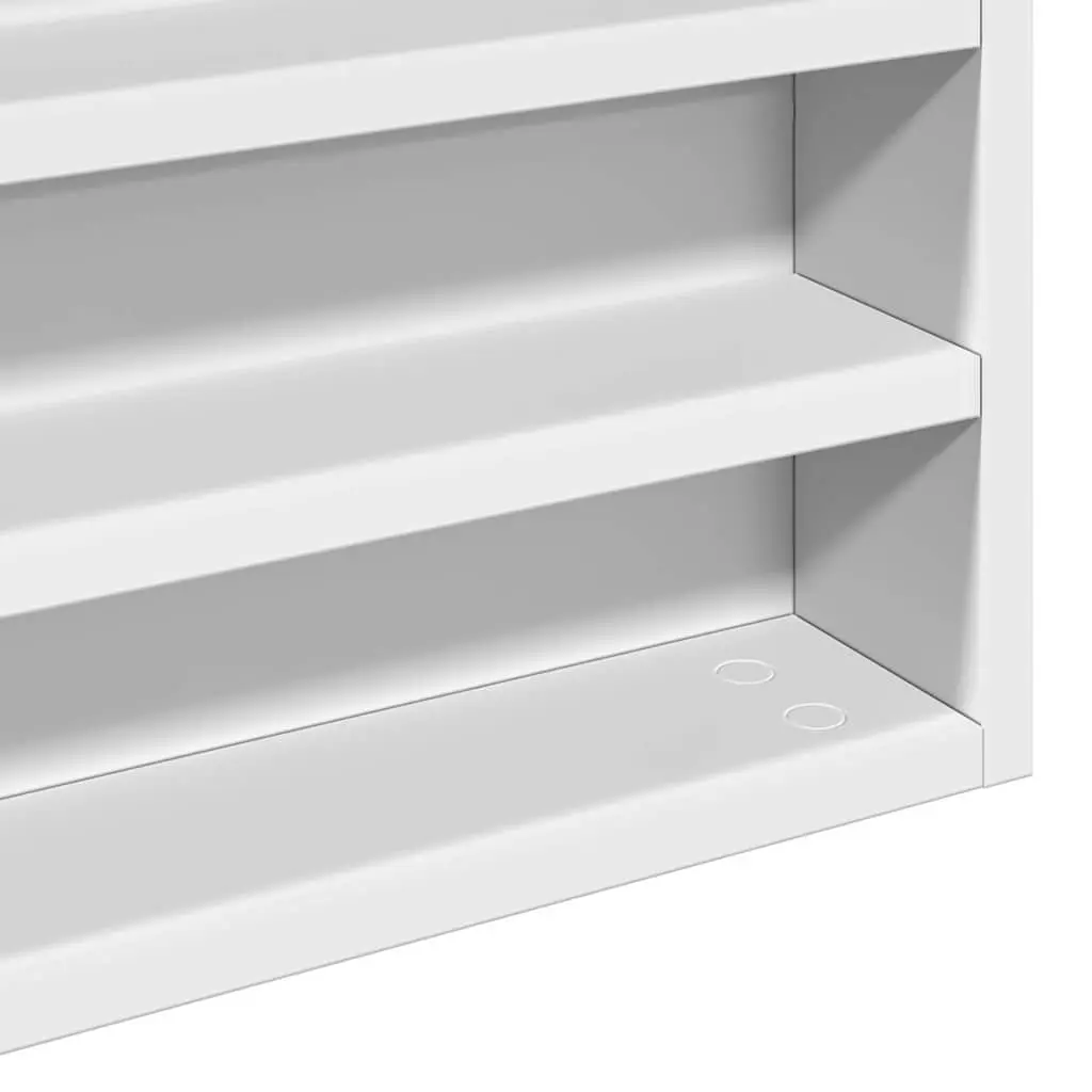 Vitrine Cabinet Wall Mounted White Floating Shelf Storage Display Ledge Engineered Wood 100cm W x 8.5cm D x 75cm H