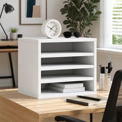 White Desk Organiser for Office Storage and Filing