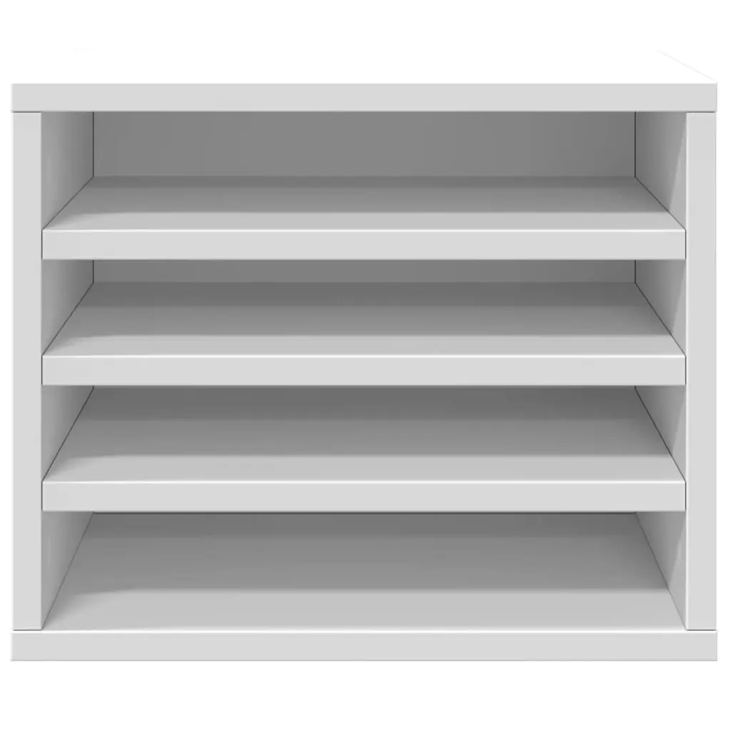 Desk Organiser White Engineered Wood 36 x 26 x 29.5 cm Office Storage Filing Accessories Container Compartments