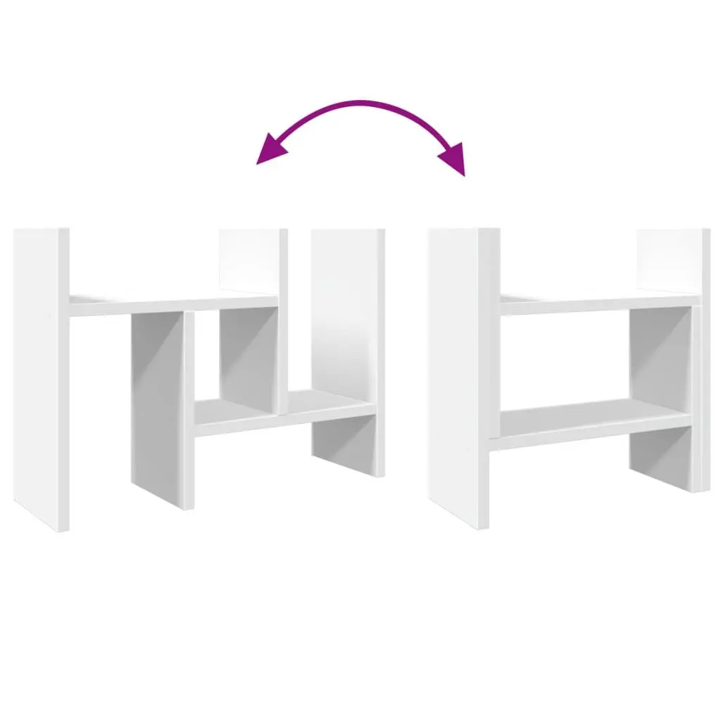 Desk Organiser White 34.5x15.5x35.5 cm Engineered Wood Storage Shelf