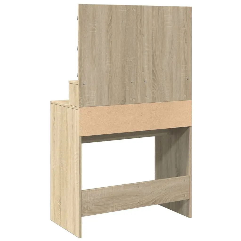 Brown Dressing Table with LED Mirror for Bedroom