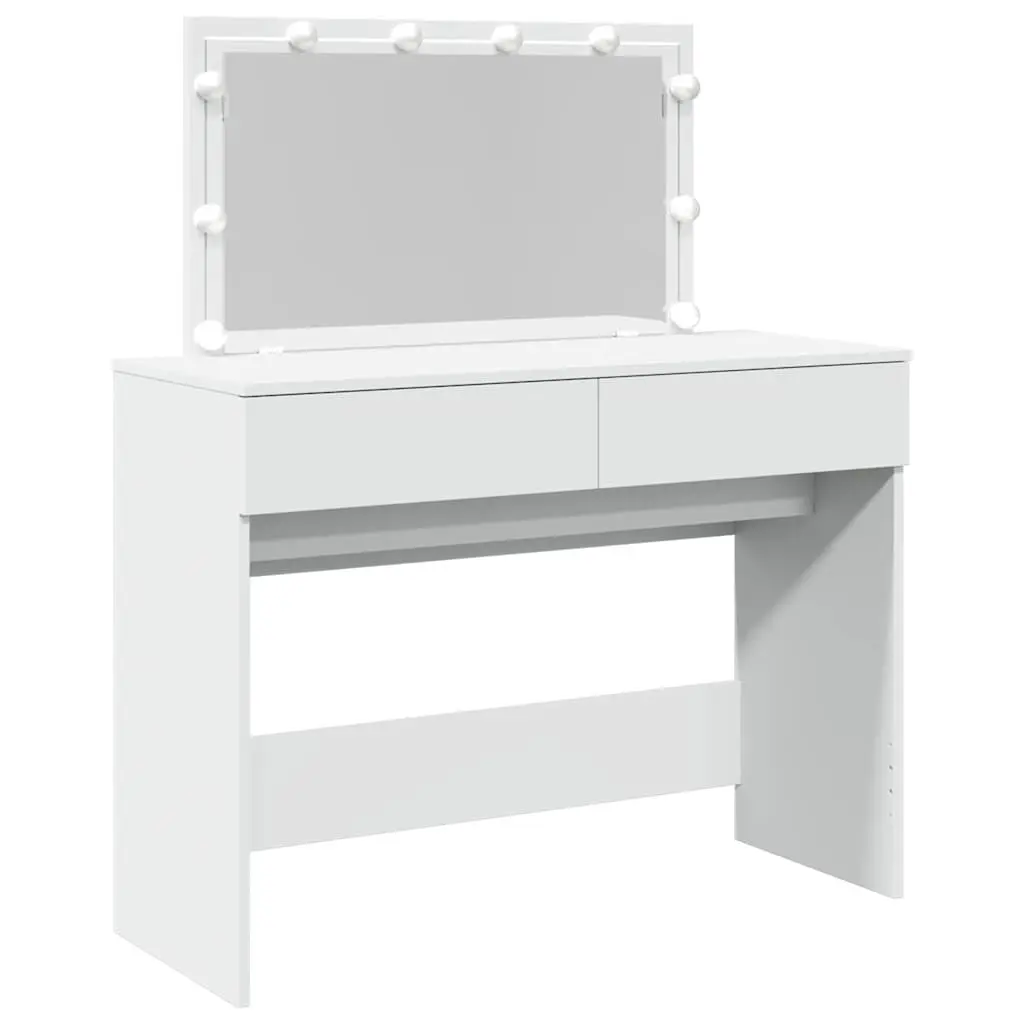 White Bedroom Vanity with LED Mirror