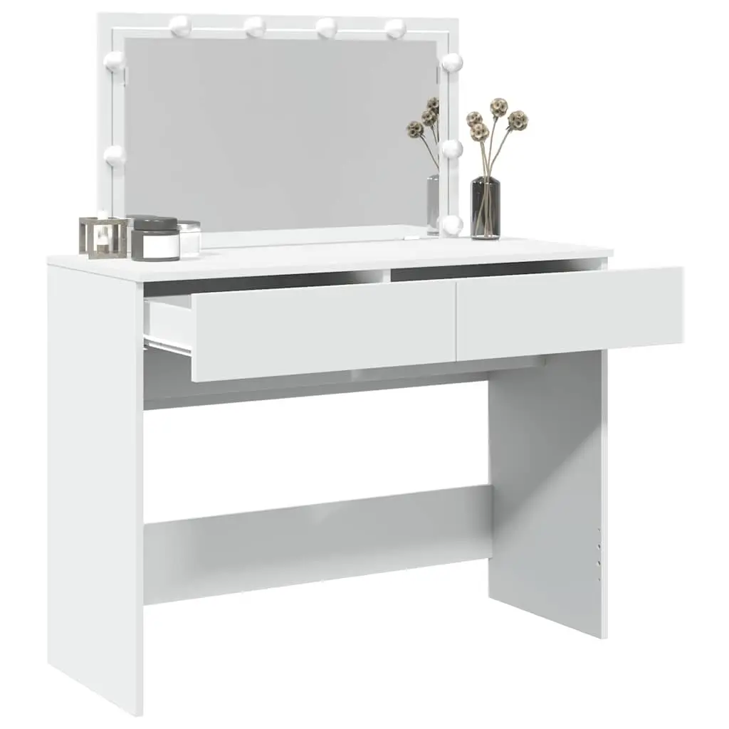 White Bedroom Vanity with LED Mirror