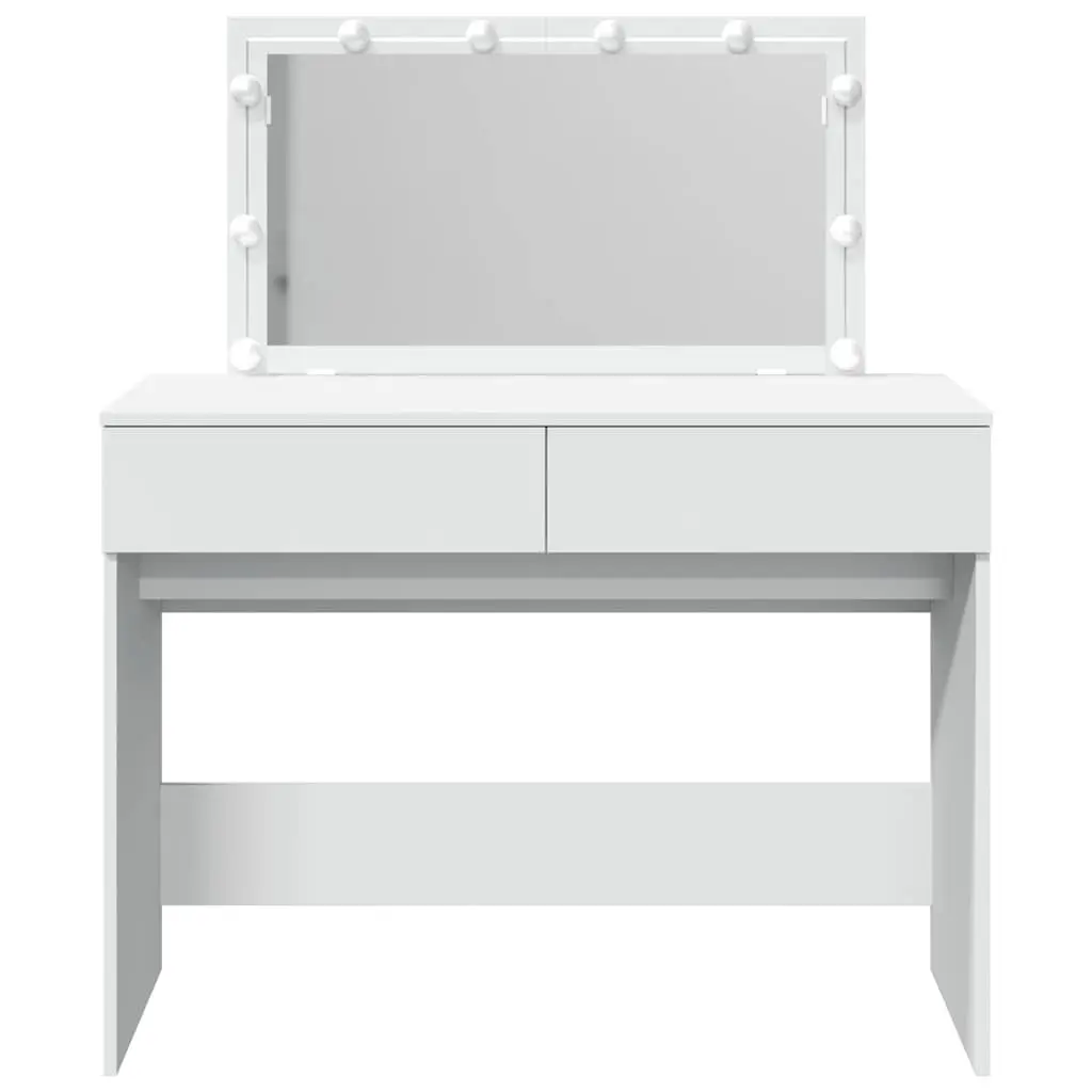 White Bedroom Vanity with LED Mirror