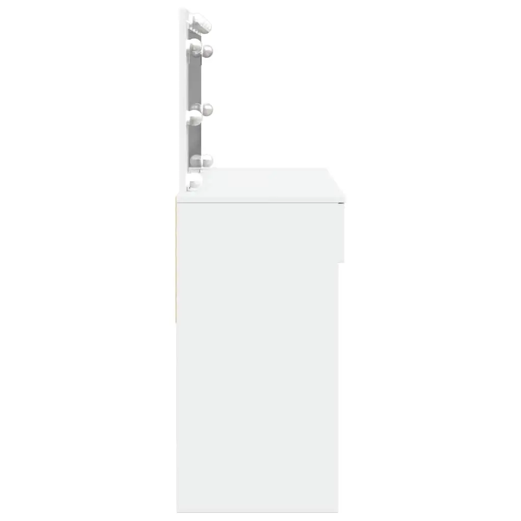 White Bedroom Vanity with LED Mirror