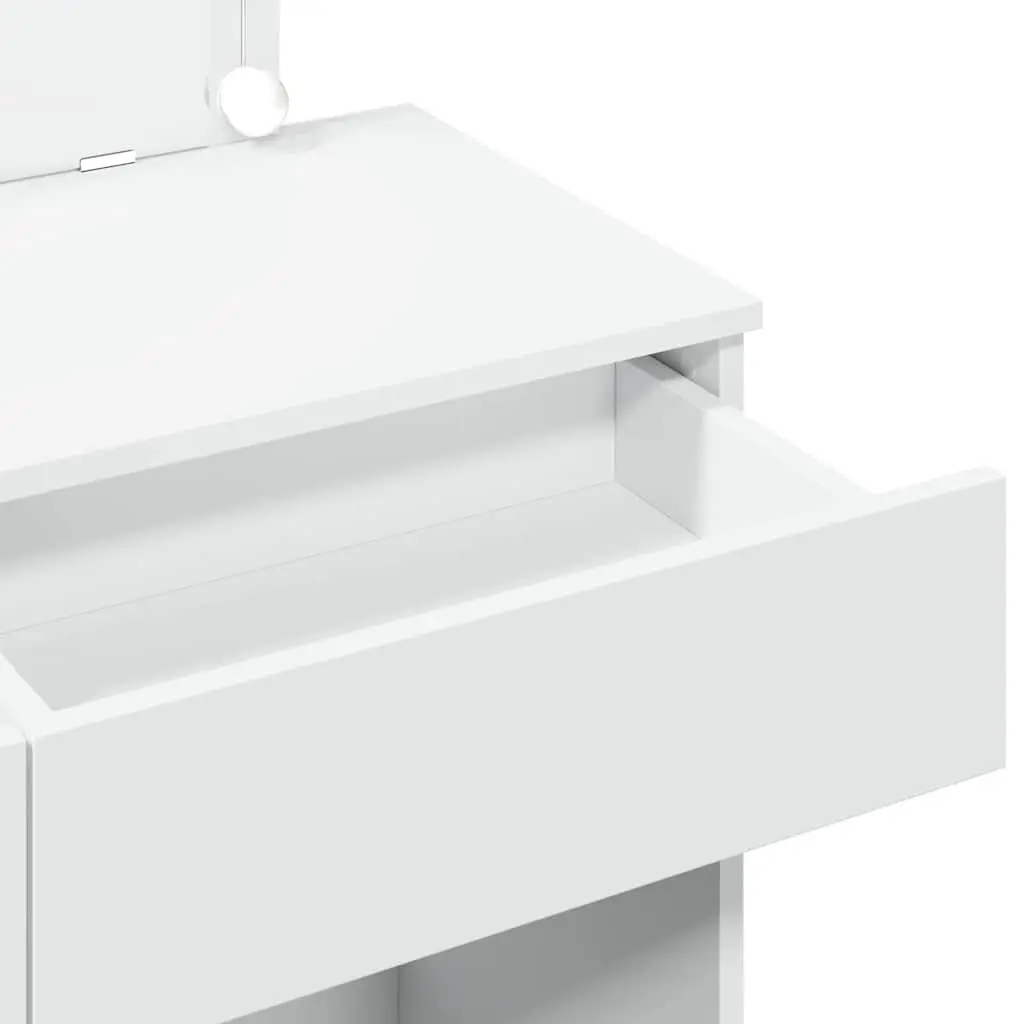 White Bedroom Vanity with LED Mirror
