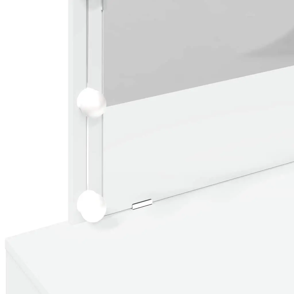 White Bedroom Vanity with LED Mirror