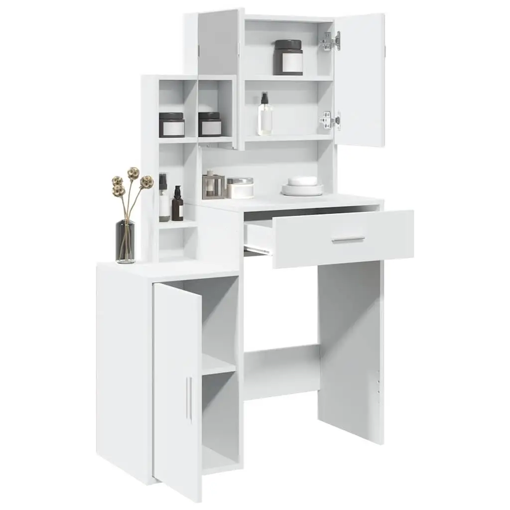 Bedroom Dressing Table with Mirror and Storage Drawer Vanity Unit White