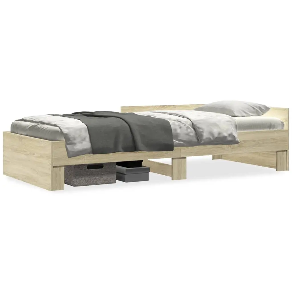 Sonoma Oak Bed Frame 90x190 cm with Slatted Base
