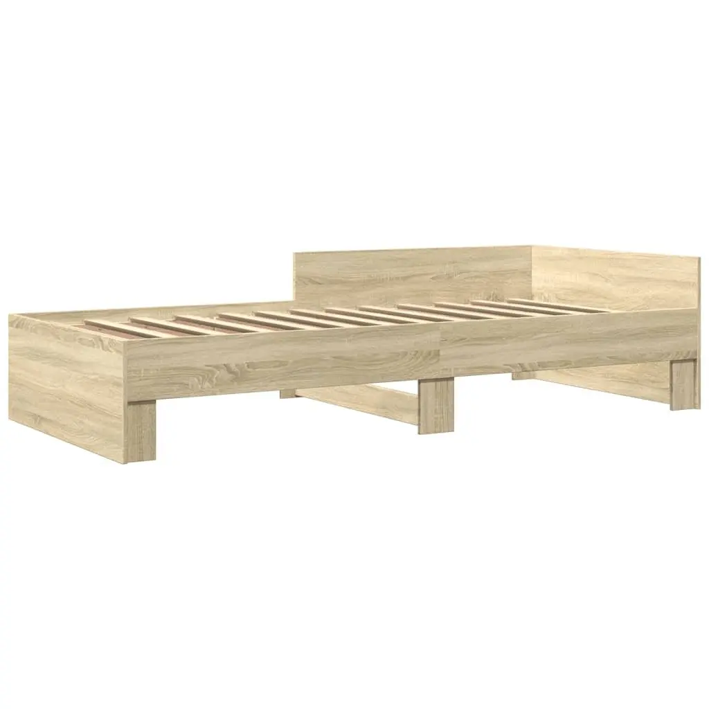 Sonoma Oak Bed Frame 90x190 cm with Slatted Base