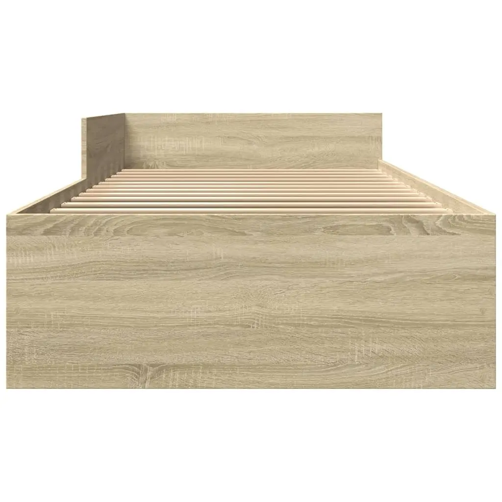 Sonoma Oak Bed Frame 90x190 cm with Slatted Base