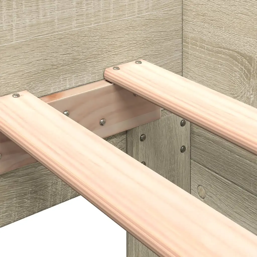 Sonoma Oak Bed Frame 90x190 cm with Slatted Base
