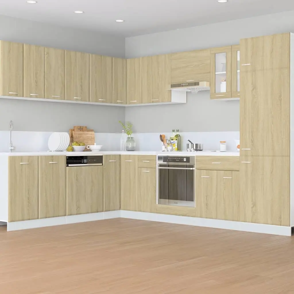 Kitchen Drawer Bottom Cabinet Storage Unit with Shelves Doors Brown Engineered