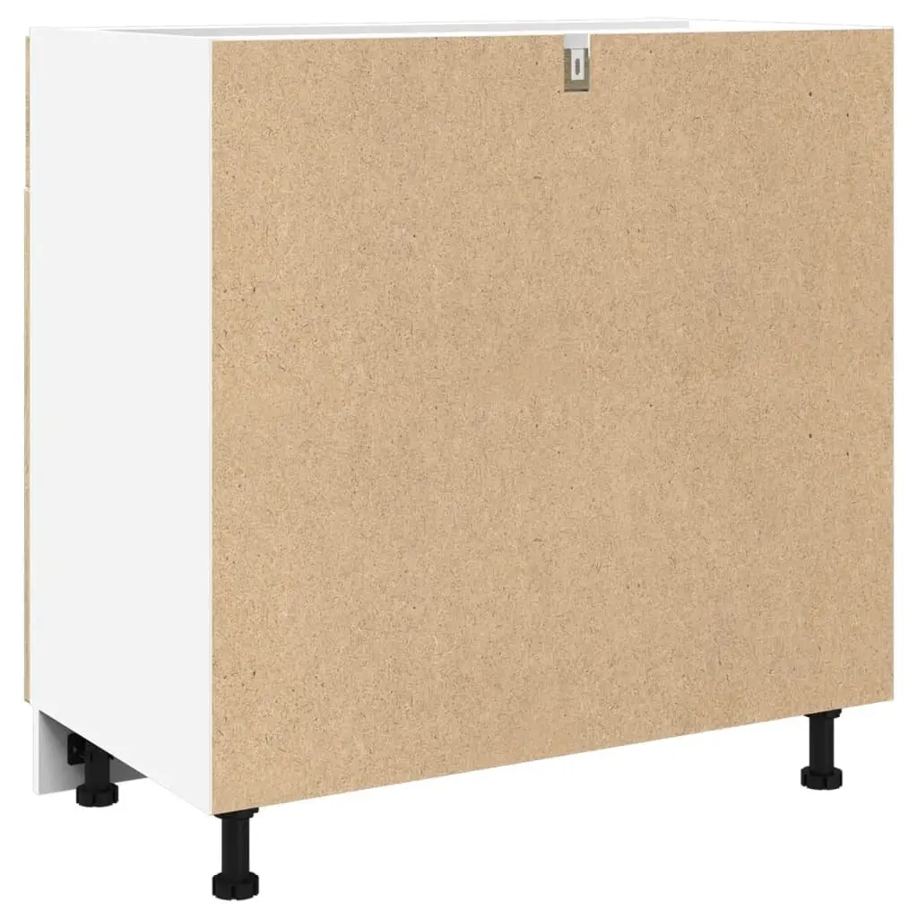Drawer Bottom Cabinet Kitchen Storage Cupboard Brown Engineered Wood