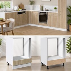 Compact Brown Oven Cabinet for Kitchen Storage
