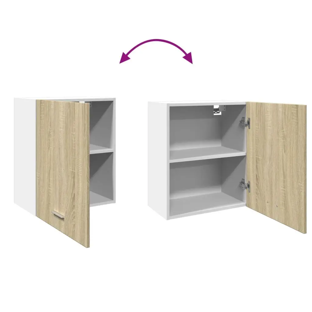 Brown Engineered Wood Wall Mounted Kitchen Cabinet 50x31x60cm