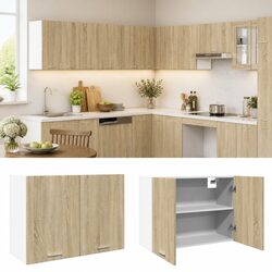 Wall-Mounted Kitchen Storage Cabinet in Brown