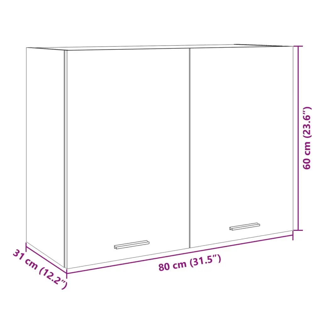 Hanging Kitchen Cabinet Wall Mount Brown 80x31x60 cm Engineered Wood